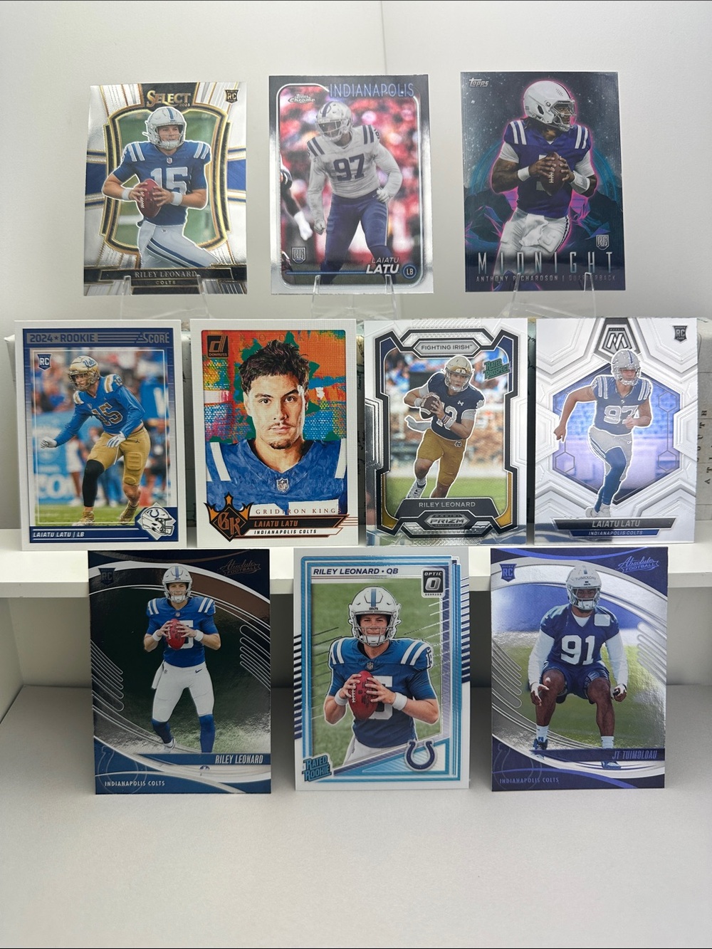10 Colts rookie cards: Laiatu Latu, Riley Leonard, Anthony Richardson, Tuimoloau